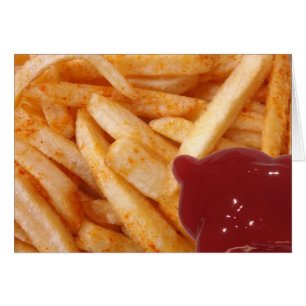 Fransk Fries och Ketchup Hälsningskort