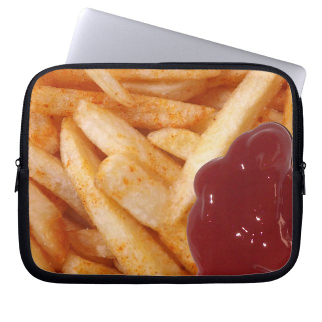Fransk Fries och Ketchup Laptop Sleeve (Framsidan)