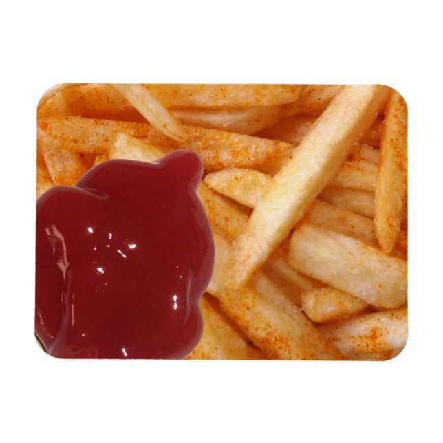 Fransk Fries och Ketchup Magnet (Horisontell)
