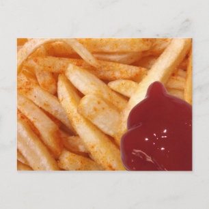 Fransk Fries och Ketchup Vykort