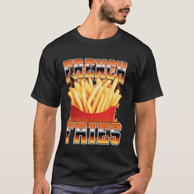 Fransk Fries Potato 90 s Bootleg Stil T Shirt (Framsida)