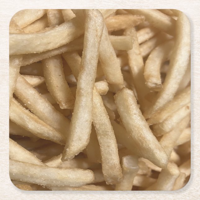 Fransk Fries Underlägg Papper Kvadrat (Framsidan)