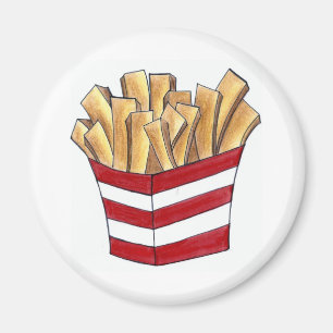 Fransk Fry Fries Chip Fast Junk Food Foodie Magnet