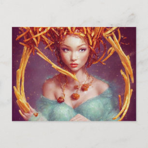 Fransk Fry Goddess vykort