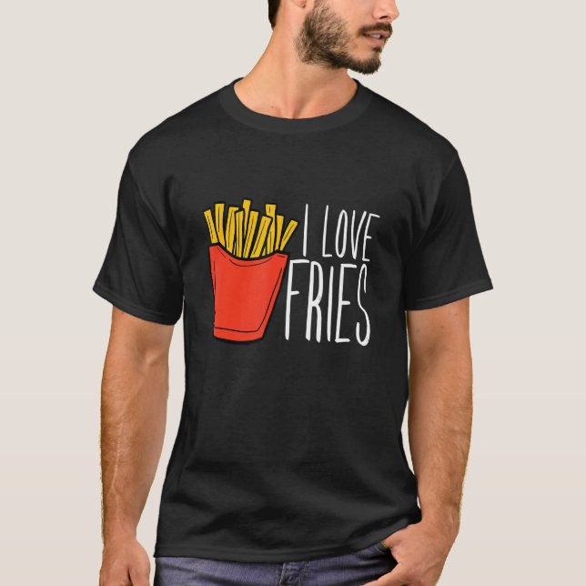 Fransk Fry I Kärlek Fries T Shirt (Framsida)