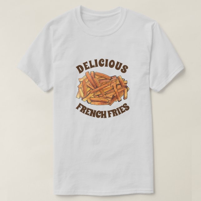 Fransk Fry Steak Fries Fried Potatis Sunk Food T Shirt (Design framsida)