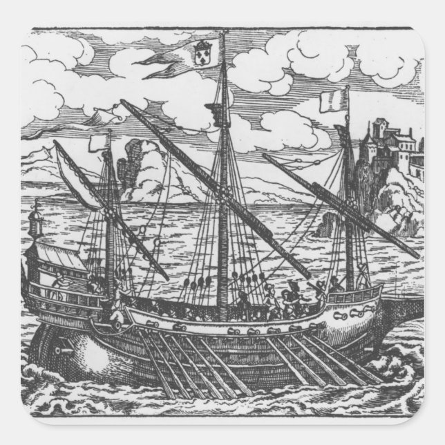 Fransk Fyrkantigt Klistermärke (Framsida)