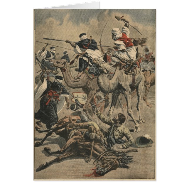 Fransk gå i skaror i Sahara Hälsningskort (Framsidan)