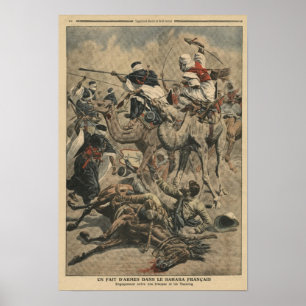 Fransk gå i skaror i Sahara Poster