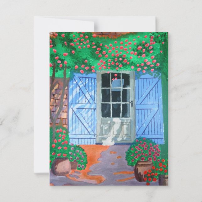 Fransk gård inbjudningskort  (Framsida)