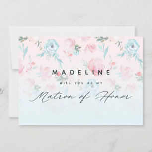Fransk Garden Blommigt Matron of Honor Frieri kort