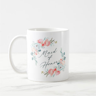 Fransk Garden Blommigt Peony Maid of honor Citat Kaffemugg
