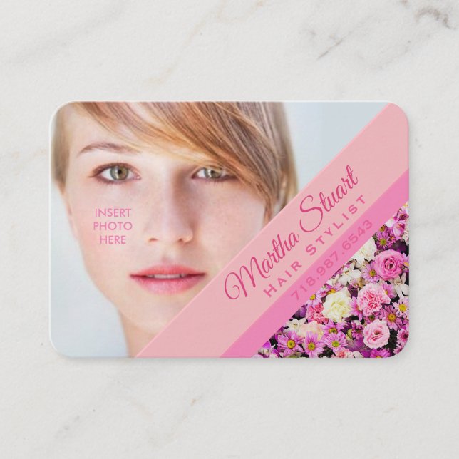 Fransk Garden - infoga foto/Affärskort Visitkort (Framsida)