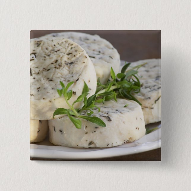 Fransk getost - chevre - med örter på knapp (Framsida)