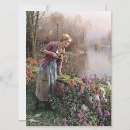 Fransk Girl Fishing in Brittany Kort