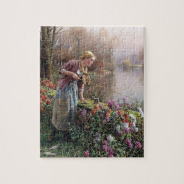 Fransk Girl Fishing in Brittany Pussel