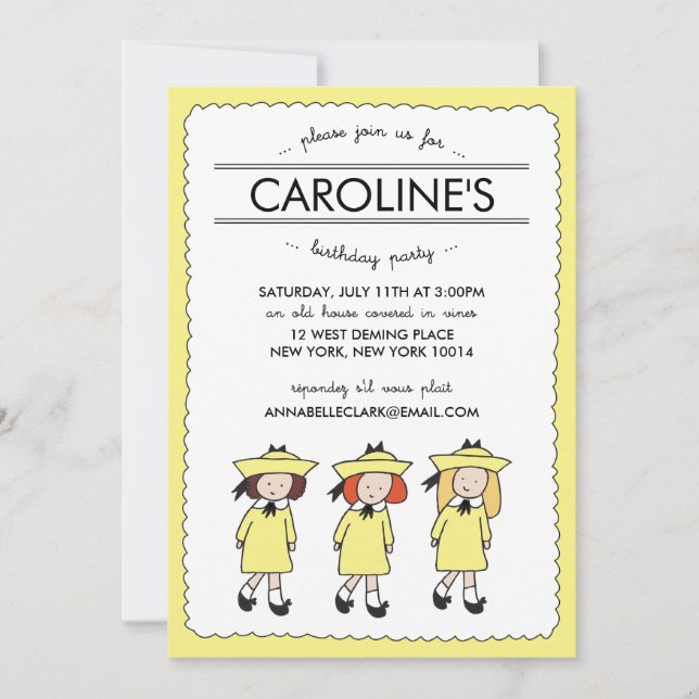 Fransk Girls | Födelsedag Inbjudan (Framsida)