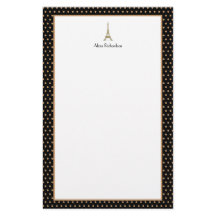 Fransk Glam Black, Guld och White Eiffel Torn