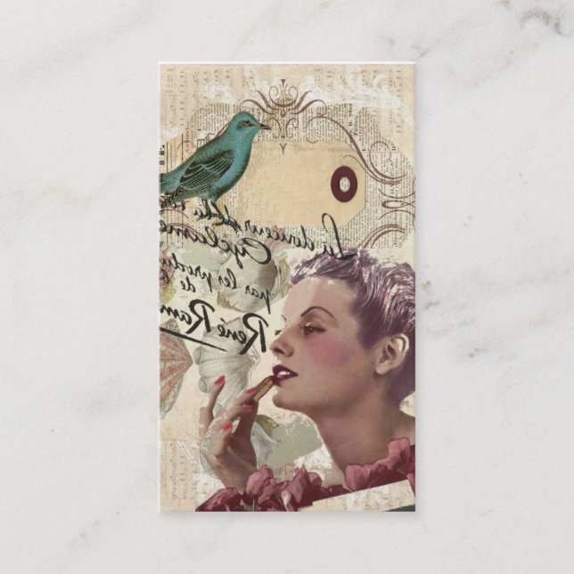 fransk glamour för snäckskalparis fashionista visitkort (Framsida)