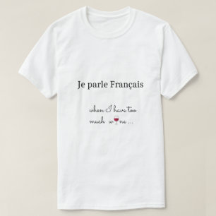 Fransk Glass av Red Vin, roligt humoristiskt T Shirt
