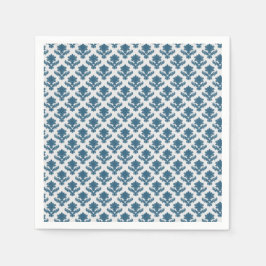 Fransk gobeläng blå och vit bröllopsduk pappersservett