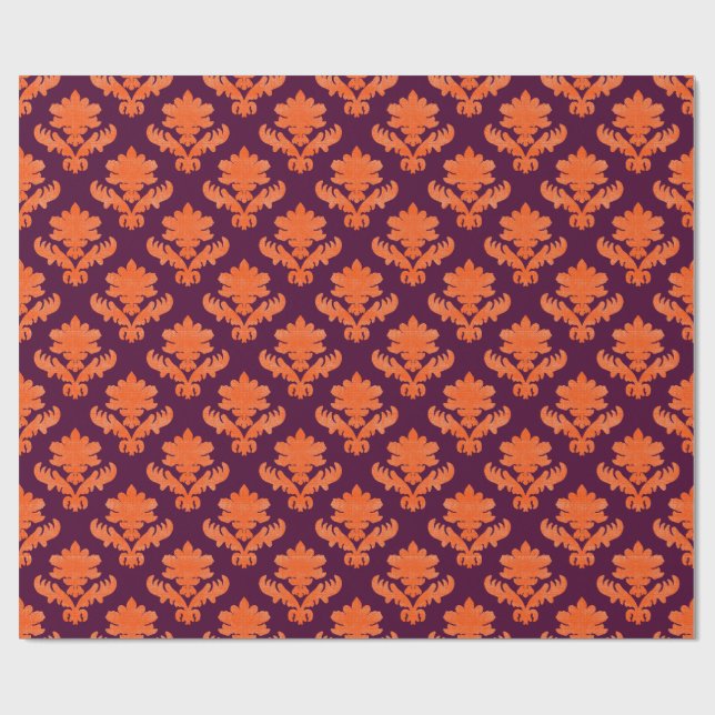 Fransk gobeläng orange burgunder presentpapper (Platt)
