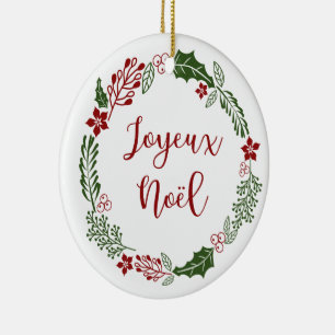 Fransk God jul Wandedräkt Joyeux Noël Julgransprydnad Keramik