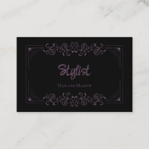 Fransk Gothic Damask Stylist Eggplant Visitkort