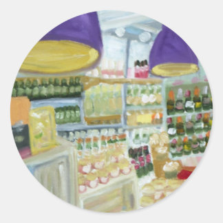 FRANSK GOURMET SHOP STICKER RUNT KLISTERMÄRKE