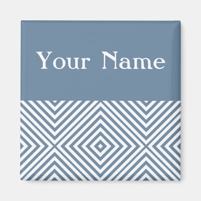 Fransk Grått Diamond Chevron med namn Magnet (Framsidan)