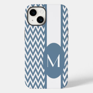 Fransk Grått Elegant Chevron Design med monogram