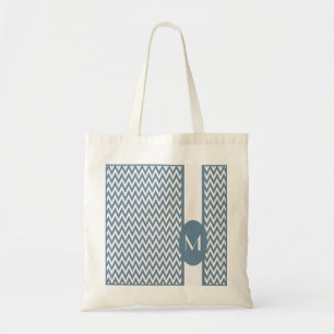 Fransk Grått Elegant Chevron Design med monogram Tygkasse