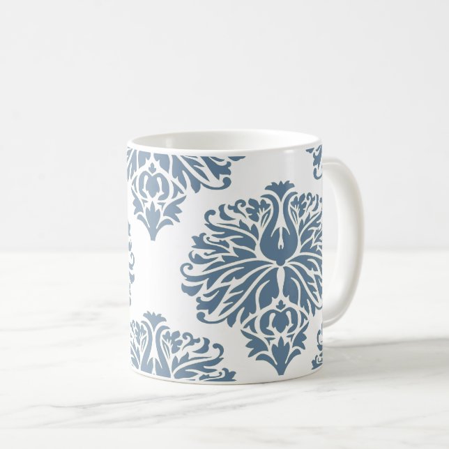 Fransk Grått Elegant Damaskkaffe Mugg (Framsida höger)