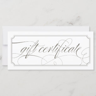 Fransk Grått Elegant Script Gift-certifikat
