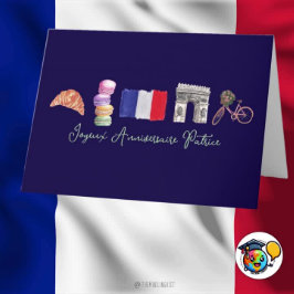 Fransk Grattis på födelsedagen Paris, Joyeux Anniv Tack Kort
