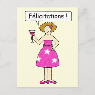 Fransk Grattisar - felicering Vykort