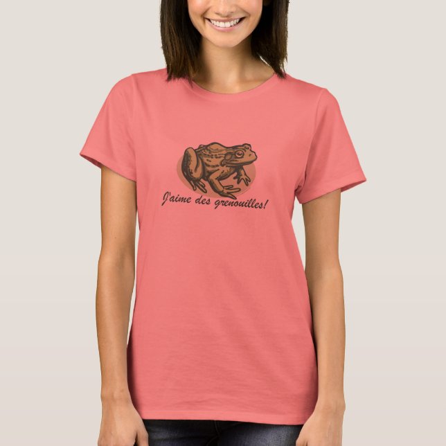 Fransk groda - jag älskar grodaT-tröja Tee Shirt (Framsida)
