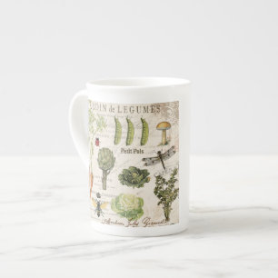 fransk grönsakträdgård för modern vintage benporslin mugg