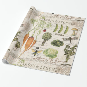 fransk grönsakträdgård för modern vintage presentpapper