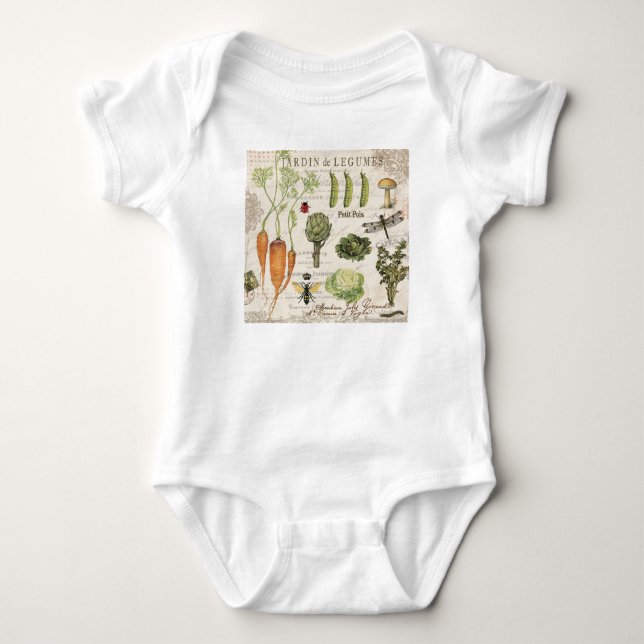 fransk grönsakträdgård för modern vintage tee (Framsida)