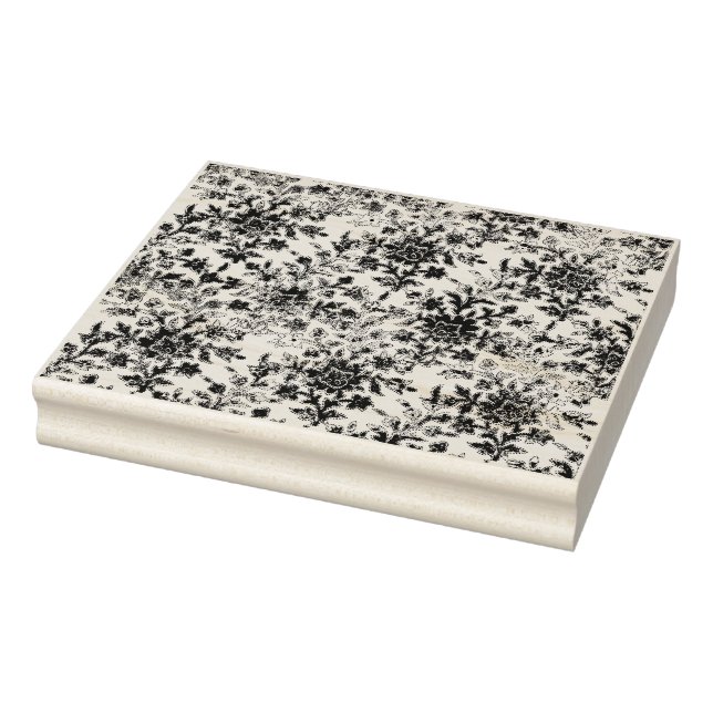 Fransk Grungy Blommigt Texturerad Mönster Rubber F Stämpel (Stämpel)