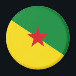 fransk guana magnet<br><div class="desc">Flagga av Fransk Guyana I januari 2010 antog rådet (allmänna frågor) ensidigt en flagga av Fransk Guyana, men detta har inte erkänts av det regionala rådet. Dessutom erkänns endast den Fransk flagga officiellt i den Fransk konstitutionen. Den flagga som antagits av det allmänna rådet består av följande färger: Grönten representerar...</div>