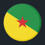 fransk guana magnet<br><div class="desc">Flagga av Fransk Guyana I januari 2010 antog rådet (allmänna frågor) ensidigt en flagga av Fransk Guyana, men detta har inte erkänts av det regionala rådet. Dessutom erkänns endast den Fransk flagga officiellt i den Fransk konstitutionen. Den flagga som antagits av det allmänna rådet består av följande färger: Grönten representerar...</div>