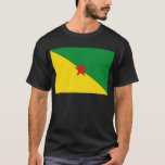 fransk guiana t-shirt<br><div class="desc">Flagga Guyana antog i januari 2010 ensidigt en flagga av Fransk Guyana, men detta har inte erkänts av det regionala rådet. Dessutom är det bara den Fransk flagga som officiellt erkänns i den Fransk konstitutionen. Den flagga som antogs av rådet (allmänna frågor) består av nästa färg: Grönten representerar skogarna, gulten...</div>