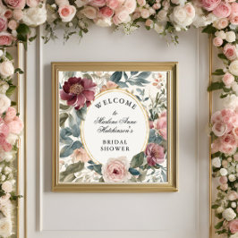 Fransk Guld Blommigt Elegant Möhippa Tea Poster