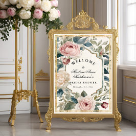 Fransk Guld Blommigt Elegant Tea Möhippa Poster