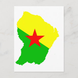 FRANSK Guyana flagga karta Vykort