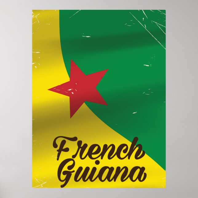Fransk Guyana-flagga reseaffisch Poster (Framsidan)