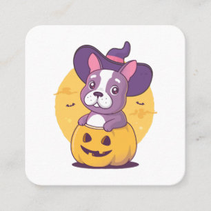 Fransk Halloween Fyrkantigt Visitkort