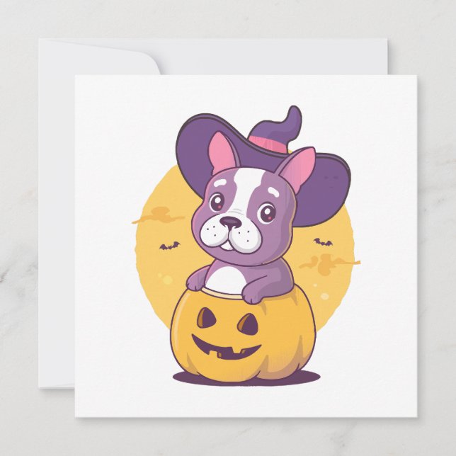 Fransk Halloween Inbjudningar (Framsida)